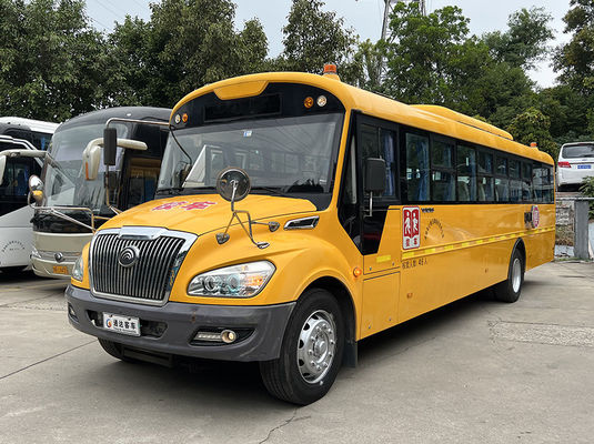 Autobus scolastici di seconda mano gialli 46 posti trasmissione manuale Autobus YuTong di seconda mano