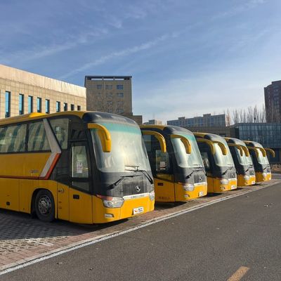 Yuchai 330 Motore Trasmissione manuale Golden Dragon di seconda mano 63 posti Autobus gialli