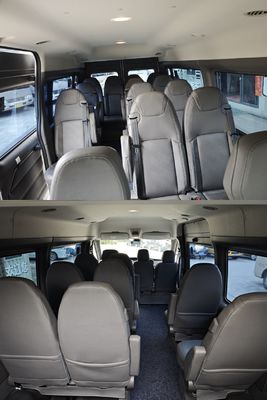 Minibus di seconda mano da 14 posti diesel Jiangling Transit CN-4 furgone con 145 km / h velocità massima