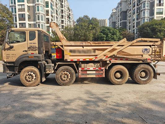 Howo Dump Truck di seconda mano giallo a due posti prodotto nel 2019